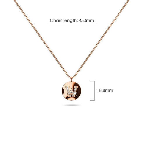 Solid 925 Sterling Silver Initial Alphabet Personalised Disc Necklace
